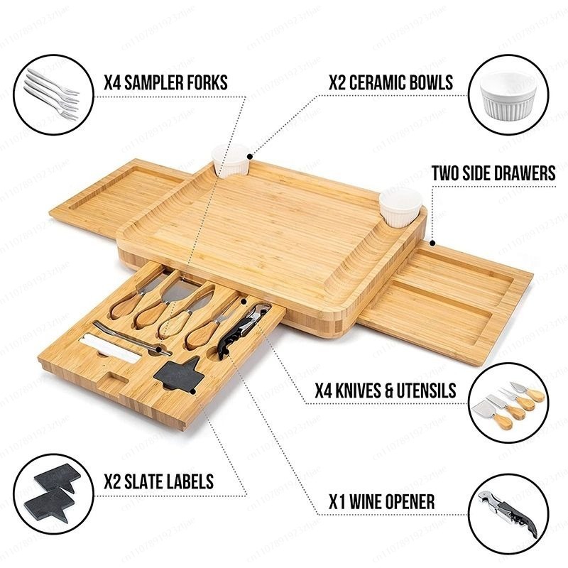 Conjunto de Tábua de Queijos e - Bamboo Cutting Board avaliação e preço