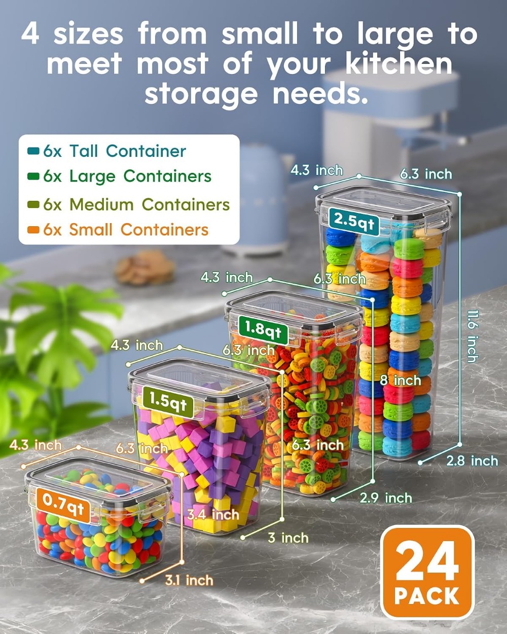 24 PCS Recipientes de Armazena - Food Storage Containers avaliação e preço